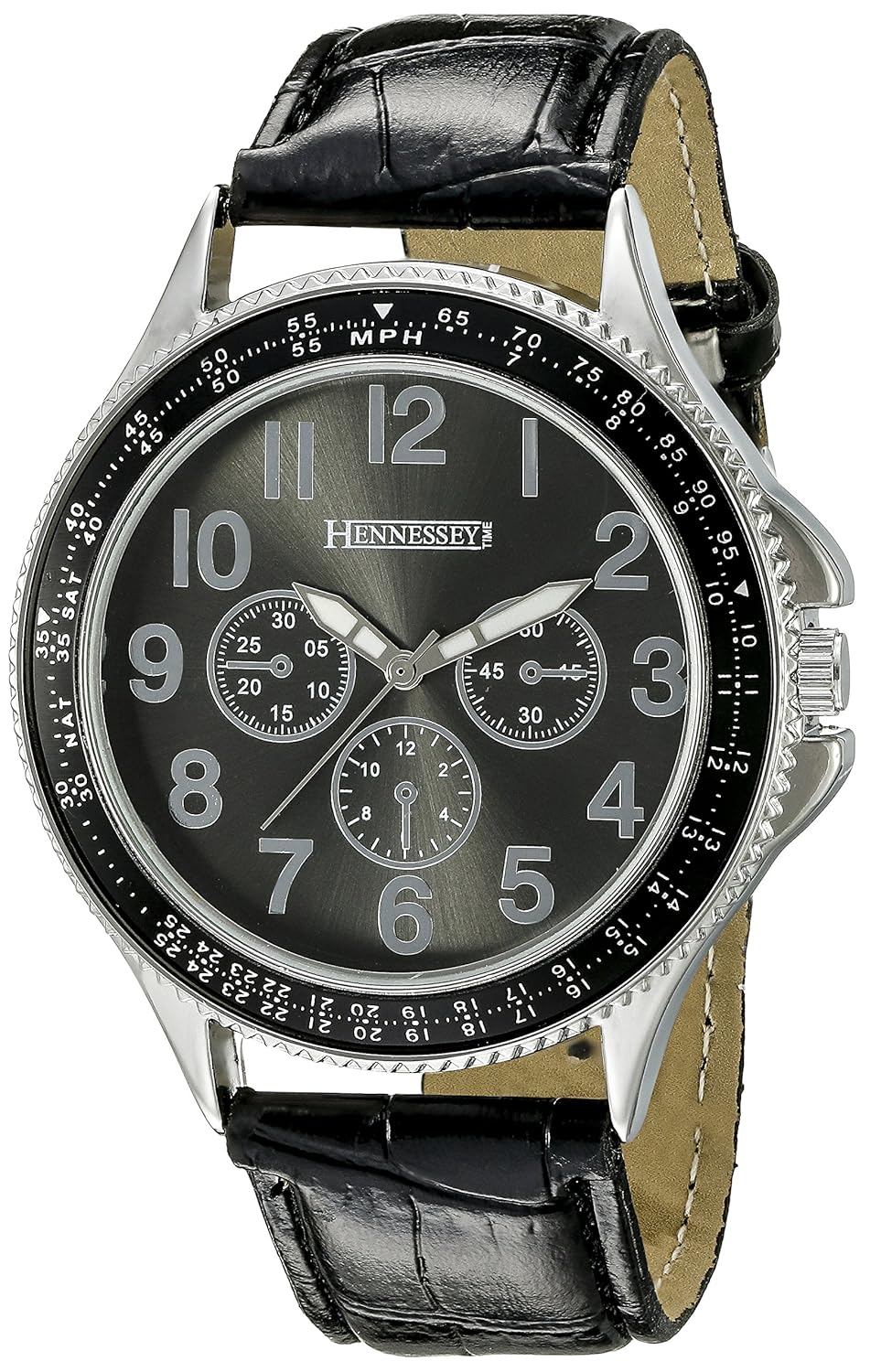 hennessey time 男士 ml109 模拟显示模拟石英黑色手表